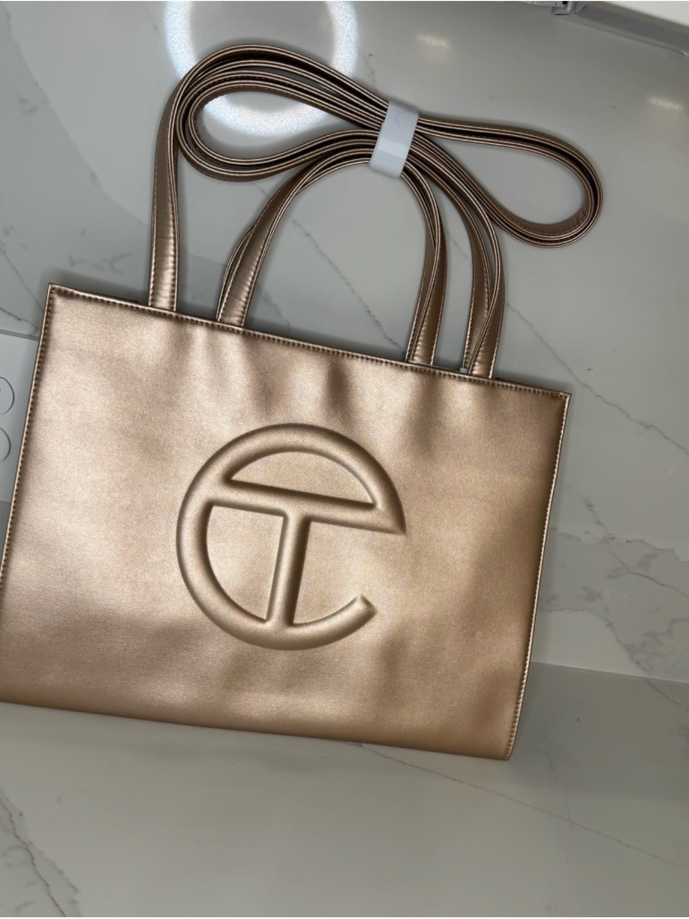 Telfar Copper Embossed Logo Tote - Medium